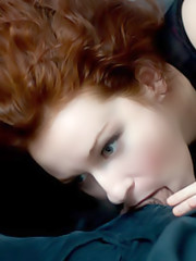 The Art Of Blowjob Porn - Upside Down Deepthroat Blowjob - Camille Crimson